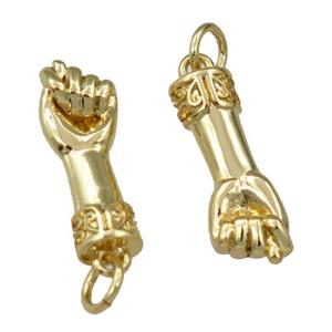 copper hand charm pendant, gold plated, approx 7-18mm [FN21368]