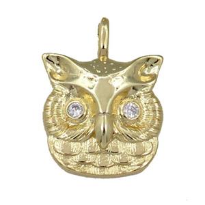 copper OWL charm pendant, gold plated, approx 19-25mm [FN21376]