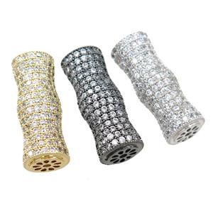 Copper Peanut Beads Micro Pave Zirconia Mixed, approx 10-27mm [FN21427]
