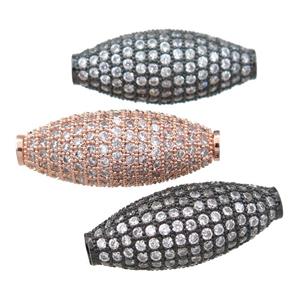 copper rice beads pave zircon, mixed, approx 11-27mm [FN21435]