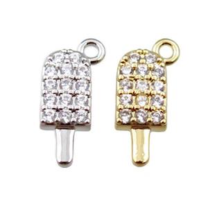 copper icecream pendant pave zircon, mixed, approx 5-13mm [FN21555]