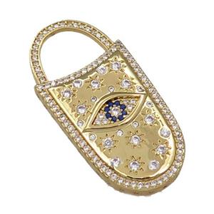 copper bag charm pendant pave zircon, gold plated, approx 20-42mm [FN21632]