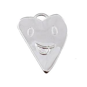 copper emoji pendant, face, platinum plated, approx 15-20mm [FN21655]