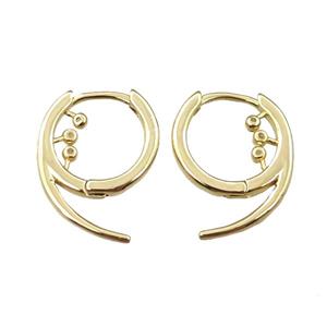 copper Latchback Earring pave zircon, gold plated, approx 14-20mm [FN21756]