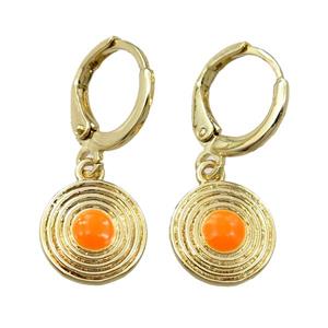 copper Hoop Earrings, gold plated, approx 11mm [FN21802]
