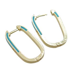 copper Latchback Earrings with enameled, gold plated, approx 14-25mm [FN21806]