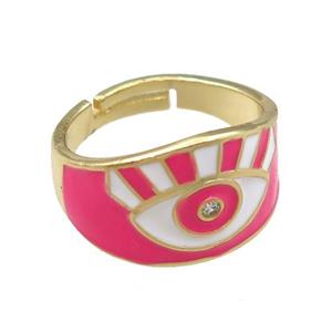 copper Rings with enameled, adjustable, gold plated, approx 12mm, 18mm [FN21824]