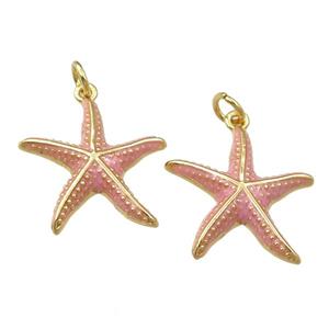 copper starfish pendant with enameled, gold plated, approx 20mm [FN21835]