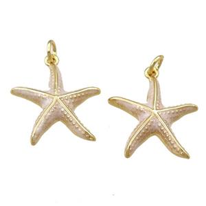 copper starfish pendant with enameled, gold plated, approx 20mm [FN21836]