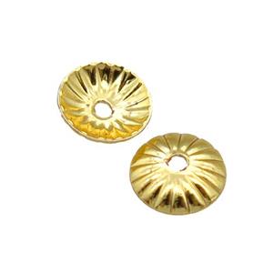 copper beadcaps, unfaded, gold plated, approx 5mm dia [FN22103]