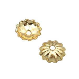 copper beadcaps, unfaded, gold plated, approx 5.5mm dia [FN22104]