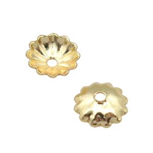 copper beadcaps, unfaded, gold plated, approx 5.2mm dia [FN22105]