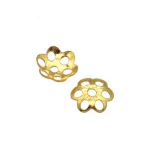 copper beadcaps, unfaded, gold plated, approx 5.5mm dia [FN22106]