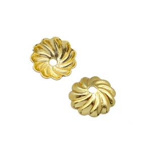 copper beadcaps, unfaded, gold plated, approx 8.5mm [FN22110]