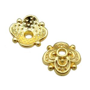 copper beadcaps, unfaded, gold plated, approx 9mm [FN22112]