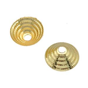 copper beadcaps, unfaded, gold plated, approx 10mm [FN22113]