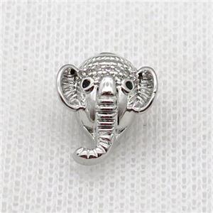 copper elephant beads, platinum plated, approx 13-16mm [FN22119]