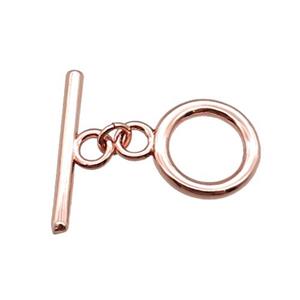 copper toggle clasp, rose gold, approx 12mm, 19mm [FN22123]