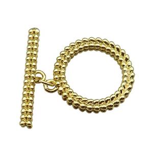 copper toggle clasp, gold plated, approx 20mm, 28mm [FN22125]