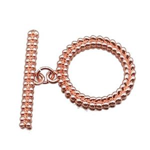 copper toggle clasp, rose gold, approx 20mm, 28mm [FN22126]
