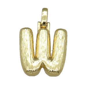 copper W-letter pendant, brushed, gold plated, approx 20-30mm [FN22209]