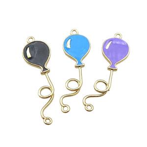 copper ballon pendant, mixed enameled, gold plated, approx 9-30mm [FN22264]