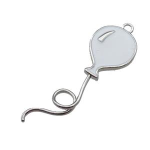 copper ballon pendant, enameled, platinum plated, approx 15-45mm [FN22265]