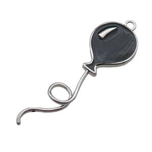 copper ballon pendant, enameled, platinum plated, approx 15-45mm [FN22266]
