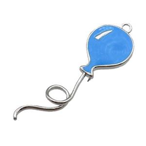 copper ballon pendant, enameled, platinum plated, approx 15-45mm [FN22267]