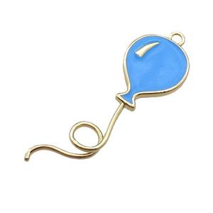 copper ballon pendant, blue enameled, gold plated, approx 15-45mm [FN22273]