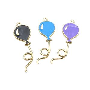 copper ballon charm pendant, mix enameled, gold plated, approx 15-45mm [FN22278]