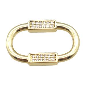 copper connector pave zircon, gold plated, approx 14-22mm [FN22284]