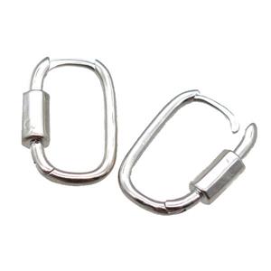copper Latchback Earrings, platinum plated, approx 14-20mm [FN22288]