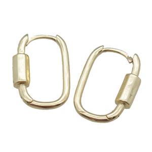 copper Latchback Earrings, gold plated, approx 14-20mm [FN22289]