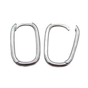 copper Latchback Earrings, platinum plated, approx 12-20mm [FN22290]