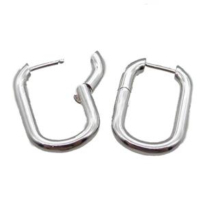copper Latchback Earrings, platinum plated, approx 18-25mm [FN22292]