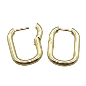 copper Latchback Earrings, gold plated, approx 18-25mm [FN22293]