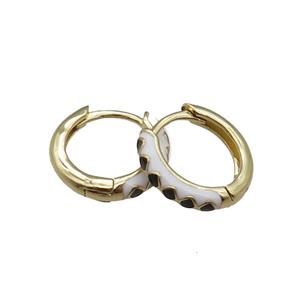 copper Hoop Earrings with enameled, gold plated, approx 14mm dia [FN22296]