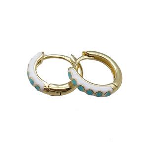 copper Hoop Earrings with enameled, gold plated, approx 14mm dia [FN22297]