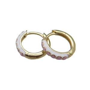 copper Hoop Earrings with enameled, gold plated, approx 14mm dia [FN22298]