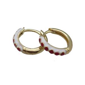 copper Hoop Earrings with enameled, gold plated, approx 14mm dia [FN22300]