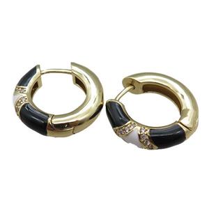 copper Hoop Earrings with enameled, gold plated, approx 20mm dia [FN22302]