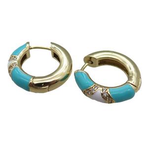 copper Hoop Earrings with enameled, gold plated, approx 20mm dia [FN22303]