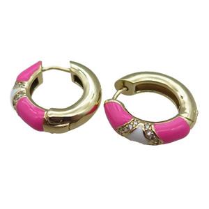 copper Hoop Earrings with enameled, gold plated, approx 20mm dia [FN22304]
