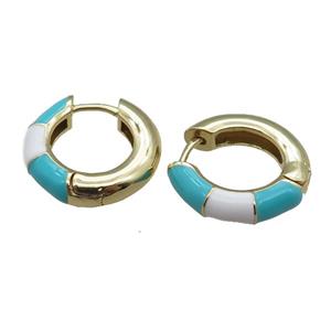 copper Hoop Earrings with enameled, gold plated, approx 20mm dia [FN22306]