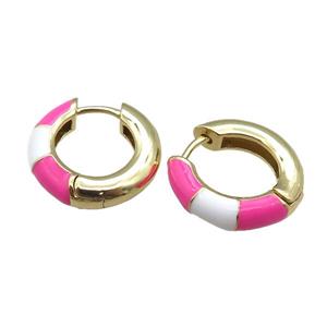 copper Hoop Earrings with enameled, gold plated, approx 20mm dia [FN22307]