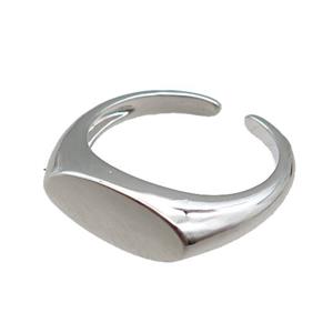 copper Rings, adjustable, platinum plated, approx 6mm, 18mm dia [FN22327]