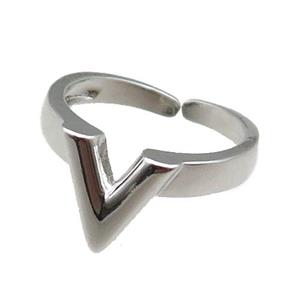 copper Rings, adjustable, platinum plated, approx 10mm, 18mm dia [FN22331]