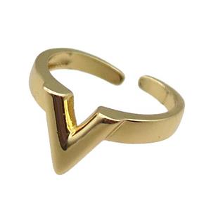 copper Rings, adjustable, gold plated, approx 10mm, 18mm dia [FN22332]