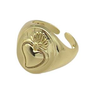 copper Rings, adjustable, gold plated, approx 14-18mm, 18mm dia [FN22334]